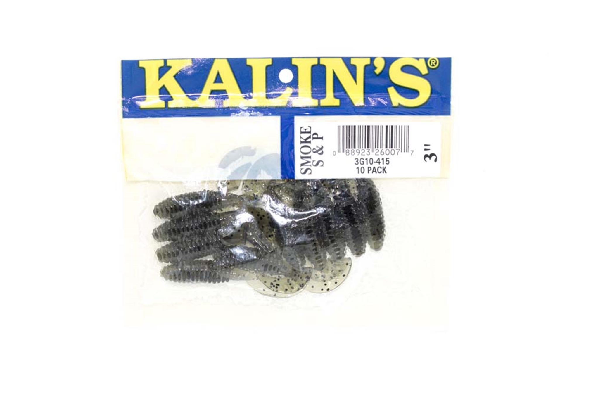 Kalins 5G10-441 Lunker Grub 3 Smoke Red Salt & Pepper 10 Per Pack